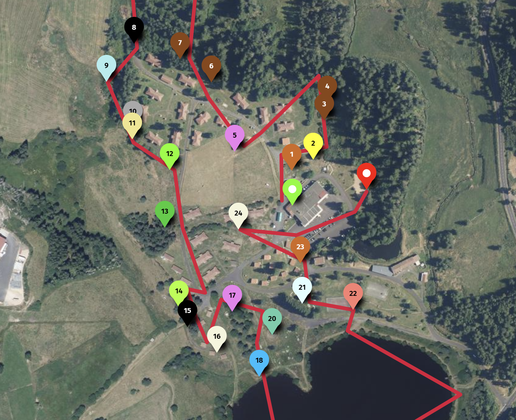 Tracé du jeu de piste